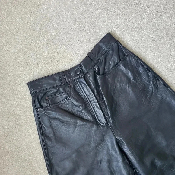 Ultimate 90's high waist leather straight leg pants - Picture 3 of 12